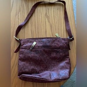 Ladies Maroon Studio Works Shoulder Bag Purse
